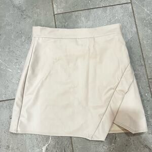 Cheryl Kids Creations, cream leather skirt, size L